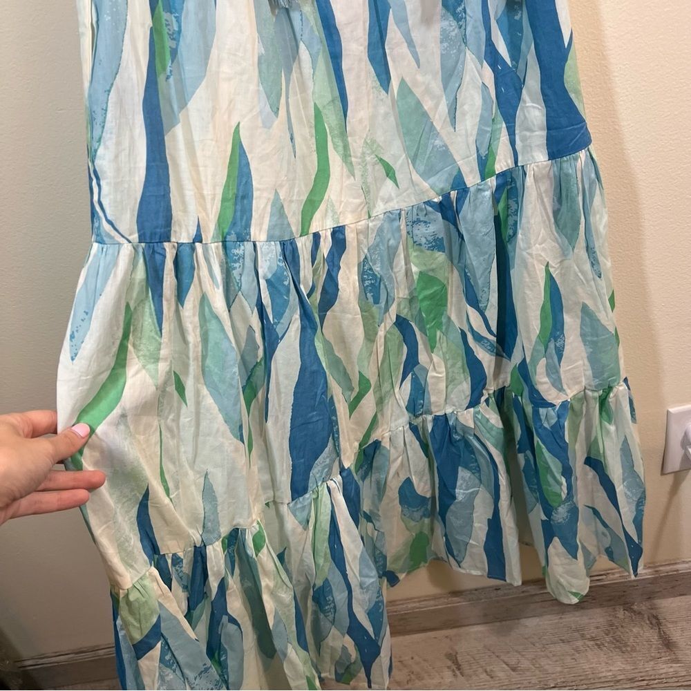 Elan Women’s Blue Green Ruffle Midi Dress Small NWT - Picture 8 of 13